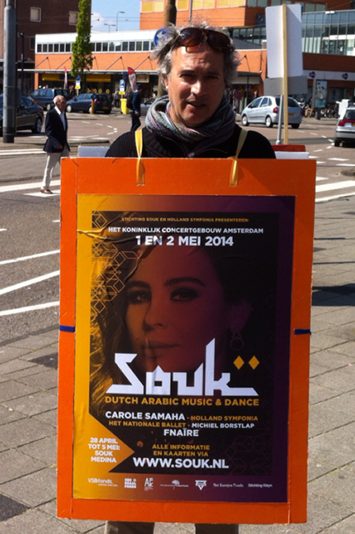 Libanese zangeres Carol Samaha met
Orkest Holland Symfonia in Het Concertgebouw te Amsterdam tijdens SOUK! op 2 mei 2014, concert dat Jan Pieter Koch artistiek mede hielp organiseren.